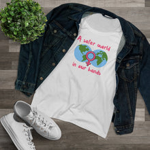 Load image into Gallery viewer, Organic Women's Lover T-shirt - 'A safer world in Women's Hands'