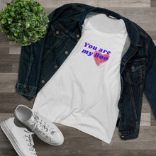Load image into Gallery viewer, Organic Women's Lover T-shirt - 'You are my Boo' (Blue with heart) Design motif