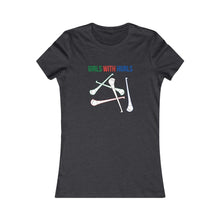 Load image into Gallery viewer, Women's Favorite Tee - 'Girls with Hurls' (Camogie)