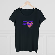 Load image into Gallery viewer, Organic Women's Lover T-shirt - 'You are my Boo' (Blue with heart) Design motif