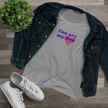 Load image into Gallery viewer, Organic Women's Lover T-shirt - 'You are my Boo' (Blue with heart) Design motif