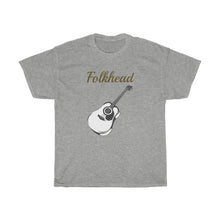 Load image into Gallery viewer, Unisex Heavy Cotton Tee - 'FolkHead' for folk music lovers