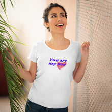Load image into Gallery viewer, Organic Women's Lover T-shirt - 'You are my Boo' (Blue with heart) Design motif
