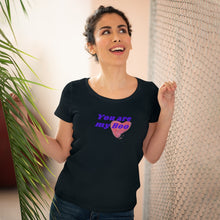 Load image into Gallery viewer, Organic Women's Lover T-shirt - 'You are my Boo' (Blue with heart) Design motif