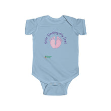Load image into Gallery viewer, Infant Fine Jersey Bodysuit - Still Finding My Feet (*Baby feet artwork)