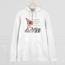 Load image into Gallery viewer, Unisex Cruiser Hoodie - 'Less Stuff! Think of Our Planet at Christmas'
