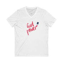 Load image into Gallery viewer, Unisex Jersey Short Sleeve V-Neck Tee - 'Girl Power'