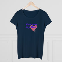 Load image into Gallery viewer, Organic Women's Lover T-shirt - 'You are my Boo' (Blue with heart) Design motif