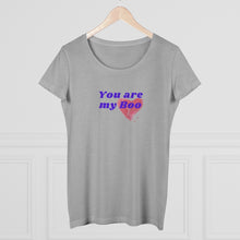 Load image into Gallery viewer, Organic Women's Lover T-shirt - 'You are my Boo' (Blue with heart) Design motif