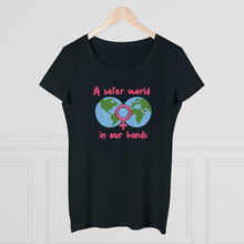 Load image into Gallery viewer, Organic Women's Lover T-shirt - 'A safer world in Women's Hands'