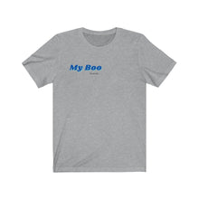 Load image into Gallery viewer, Unisex Jersey Short Sleeve Tee - 'My BOO' Design motif (Blue)
