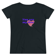 Load image into Gallery viewer, Organic Women's Lover T-shirt - 'You are my Boo' (Blue with heart) Design motif