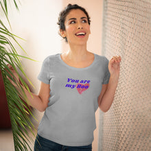 Load image into Gallery viewer, Organic Women's Lover T-shirt - 'You are my Boo' (Blue with heart) Design motif