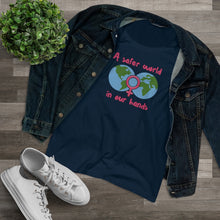Load image into Gallery viewer, Organic Women&#39;s Lover T-shirt - &#39;A safer world in Women&#39;s Hands&#39;
