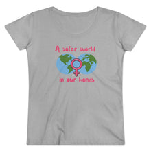 Load image into Gallery viewer, Organic Women&#39;s Lover T-shirt - &#39;A safer world in Women&#39;s Hands&#39;

