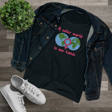 Load image into Gallery viewer, Organic Women&#39;s Lover T-shirt - &#39;A safer world in Women&#39;s Hands&#39;
