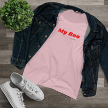Load image into Gallery viewer, Organic Women's Lover T-shirt - 'My Boo' (Red) Design Motif
