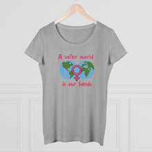 Load image into Gallery viewer, Organic Women&#39;s Lover T-shirt - &#39;A safer world in Women&#39;s Hands&#39;
