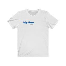 Load image into Gallery viewer, Unisex Jersey Short Sleeve Tee - 'My BOO' Design motif (Blue)
