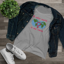 Load image into Gallery viewer, Organic Women&#39;s Lover T-shirt - &#39;A safer world in Women&#39;s Hands&#39;
